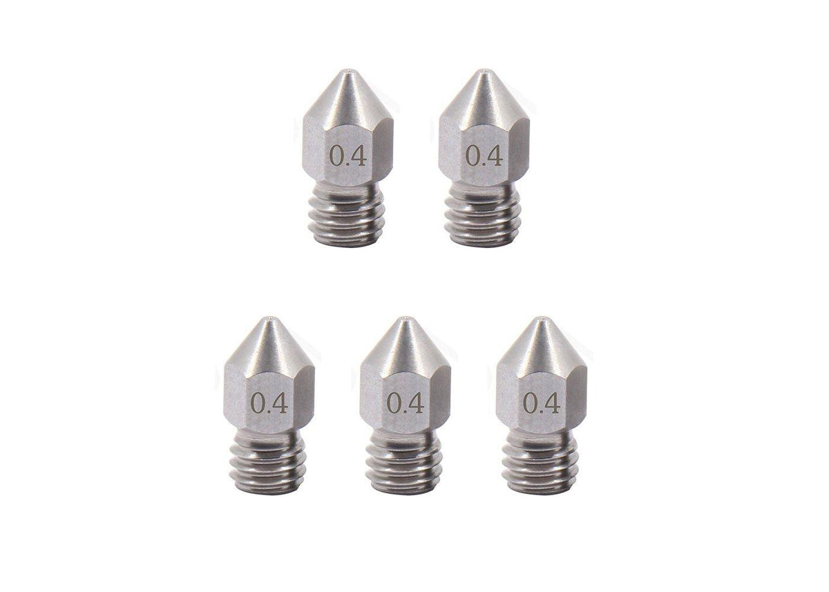 Hardened Stainless Steel & Tungsten MK8 Nozzles